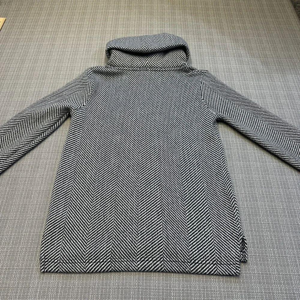 J.Crew‎ W Herringbone Sweater XS Grey Fleece Lined Cozy Pullover Aademia